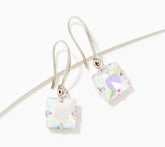 Kirks Folly Silvertone Aurora Borealis Essentials Square Riviere Earrings,